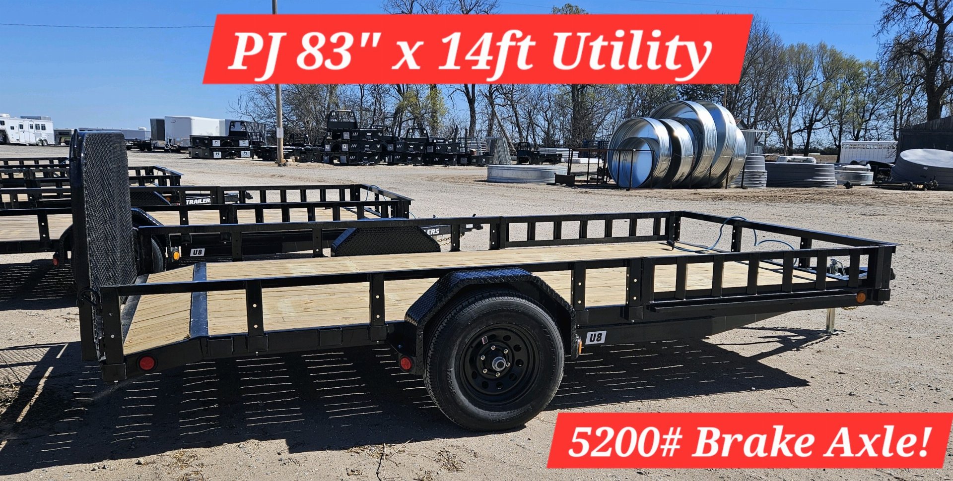 New 2024 PJ TRAILERS 14' x 83 in. Single Axle Channel Utility (U8